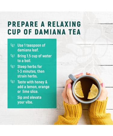 Flor De Amor Organic Damiana Leaf 2 oz - Relaxing Adrenal Support | Caffeine Free Non-GMO - Buy Online on GoSupps.com