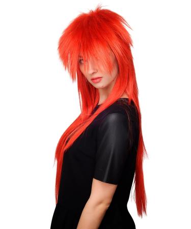 WIG ME UP 9666-137: Red 80s Glam Rock Long Mullet Punk Wig - International Shipping Available - Buy Online on GoSupps.com