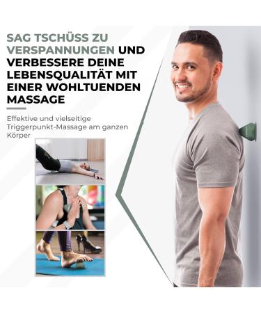 Chirogun Trigger Point Presser | Suction Cup & Bag | Self-Massage for Neck Back & Shoulder Pain Relief | Digital Instructions | Deep Tissue Massage Ball - Nordic Green - Buy Online on GoSupps.com