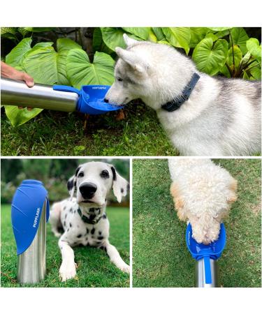 Tuff Pupper Puflask Large Dog Water Bottle - 27 & 40 oz Stainless Steel Travel Water Dispenser & Bowl for Dogs - Nebulas Blue 1200 ml - Buy Online on GoSupps.com