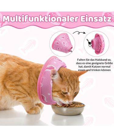 Fanshionstide Adjustable Anti-Bite Cat Collar - Soft Protective Halskrause for Cats & Puppies (Pink) - Perfect for Post-Surgery & Injury Recovery - Buy Online on GoSupps.com