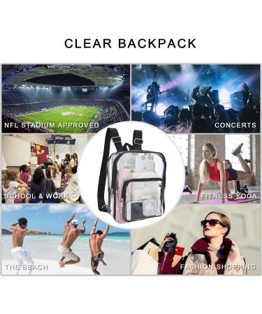 Cute Clear Mini Backpack - Stadium Approved Waterproof Lightweight Bag for Travel, Work, Concerts & Events (Black) - Buy Online on GoSupps.com