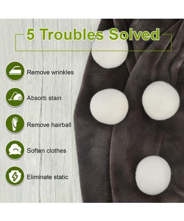Sopito XL Wool Dryer Balls - 6pcs Set | Reduce Drying Time & Wrinkles | Static & Tangle-Free Laundry | Softens Fabric & Fluffs Clothes | Premium Natural Wool - Buy Online on GoSupps.com