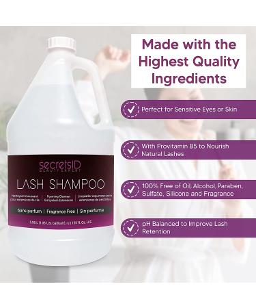 Lash Shampoo Bulk for Professional Lash Extension | 1 Gallon + 50 Aftercare Cards | Eyelid Foaming Cleanser | Salon Grade Cleanser (Fragrance-Free) - Buy Online on GoSupps.com