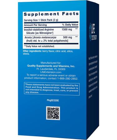 Life Extension NitroVasc Boost - Berry Flavor, 30 Stick Packs | Enhances Blood Flow & Energy - Buy Online on GoSupps.com