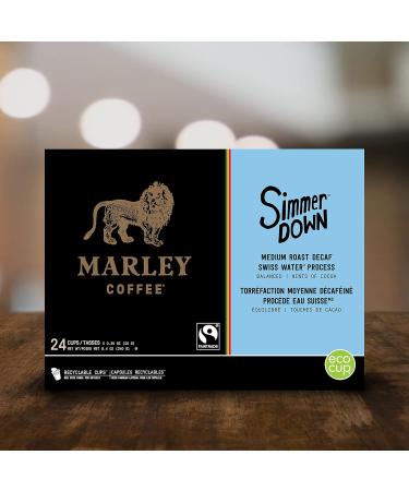 Marley Coffee Single Serve K-Cup Compatible Capsules Simmer Down Decaf Swiss Water Process Medium Roast 24 Count - Buy Online on GoSupps.com