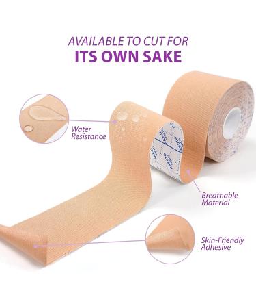 Haruto Life UP Extra Sensitive Kinesiology Tape - Dermatologically Tested, Latex Free Beige Roll for Sensitive Skin - Ideal for Injury, Pregnant Women, Office Workers & Children - Buy Online on GoSupps.com