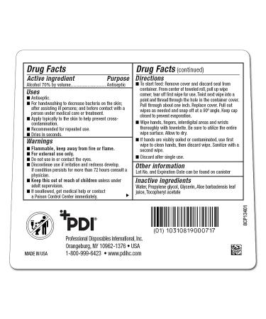 Sani-Hands Ethyl Alcohol Hand Sanitizing Wipes - 135 Wipes Canister - Buy Online on GoSupps.com