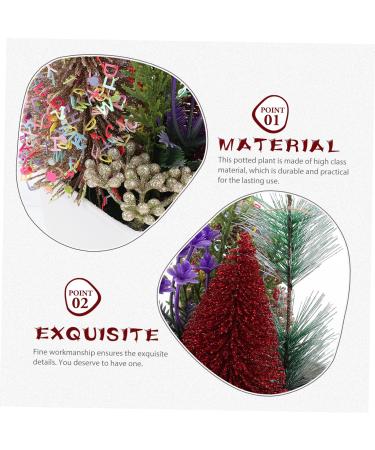 HOMSFOU 2pcs Christmas Simulation Potted Plant Artificial Plant for Desk Decor Festival Potted Plant Adornment Fake Christmas Plants with Fake Flowers Plastic Sisal Tree Outdoor Office Goldenx2pcs 21X11cmx2pcs - Buy Online on GoSupps.com