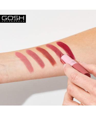 Gosh Luxury Rose Lipstick - Vegan Shimmer in Intensive Pink | Long-Lasting Moisturizing Perfume-Free | 001 Love - Buy Online on GoSupps.com