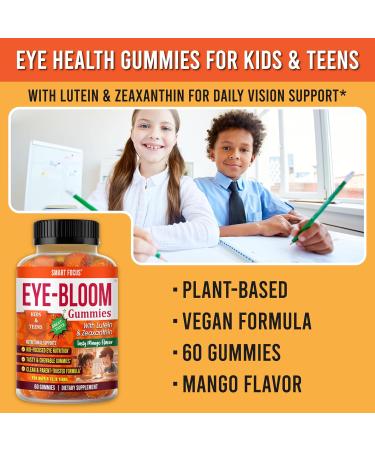 Smart Focus Eye-Bloom Lutein Eye Gummies for Kids & Teens Vision Support with Lutein & Zeaxanthin Mango Flavor 60 Gummies - Buy Online on GoSupps.com