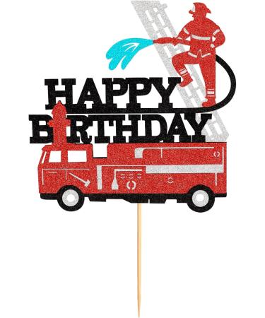Ercadio 1 Pack Fireman Cake Toppers Fire Department Cake Picks for Fire Theme Baby Shower Birthday Party Cake Decoration Supplies Pattern-3 - Buy Online on GoSupps.com