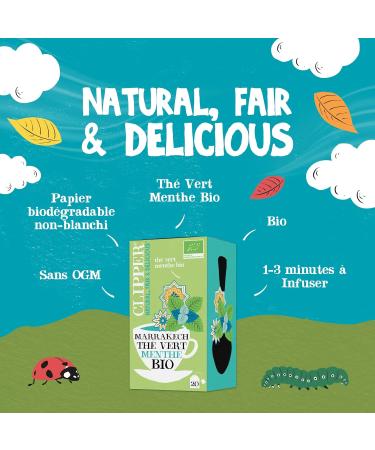 CLIPPER - Organic Mint Green Tea - Marrakech - Fair Trade - 20 Organic Tea Bags - 1 pack - Buy Online on GoSupps.com