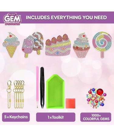 Gem Art Diamond Painting Kits for Kids - DIY Paint by Number Gem Keychains for Girls - Arts and Crafts Birthday Gift - Ages 6-12 - Buy Online on GoSupps.com