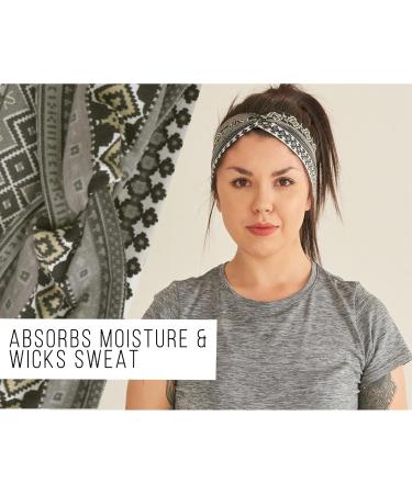 CHARM Summer Headband Turban for Women - Elastic Cotton Fitness Hairband Sporty Red Jogging Accessory - Buy Online on GoSupps.com