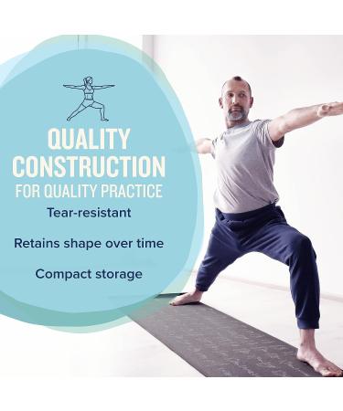 NewMe Fitness Yoga Mat - Large 5mm Thick 68 Non Slip Exercise Mat with 70 Printed Yoga Poses - Black - Buy Online on GoSupps.com
