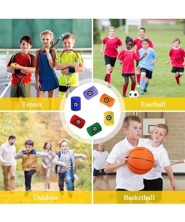 Colorful 6-Piece Children's Sports Bracelets - Football & Basketball Cotton Wrist Bands for Active Kids - Buy Online on GoSupps.com