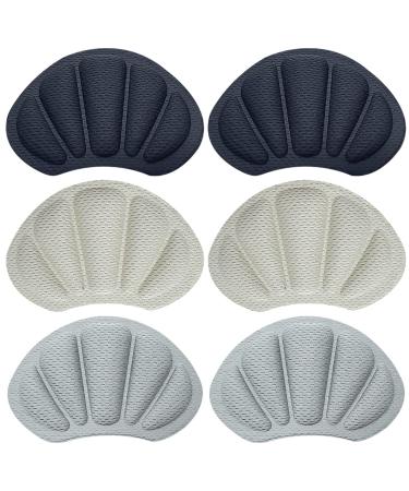Heel Pads 3 Pair Heel Inserts for Women Men Heel Protectors Grips for Shoes Boots 3 Colors Heel Pads for Shoes That are Too Big Heel Cushion Inserts for Loose Shoes Foot Pads for Heels