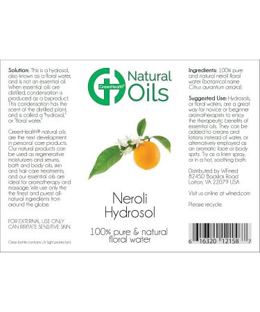 Neroli Hydrosol (Floral Water) - 4 fl oz Plastic Bottle w/Cap - 100% Pure - Buy Online on GoSupps.com