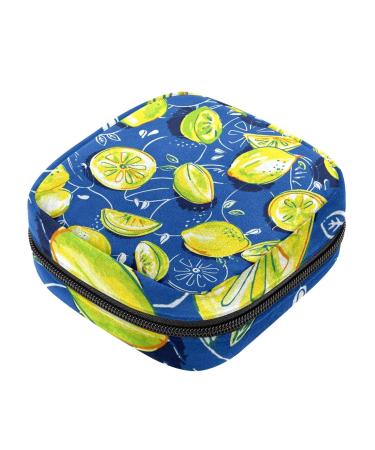 Guantierendiy Lemon Print Pattern Sanitary Napkin Storage Bag Portable Period Kit Bag Pad Pouches for Period Menstrual Cup Bag with Zipper Sanitary Pad Pouch for Women Teen Girls Ladies Color 14