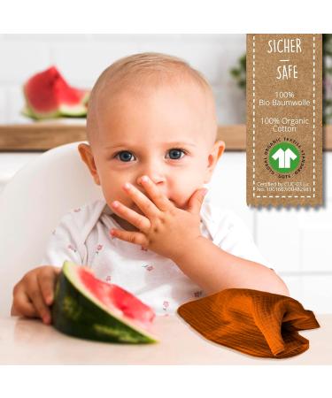 Mimadu Bio GOTS Baby Muslin Towel 25x25 cm | 100% Organic Cotton | Super Soft & Absorbent | Eco-Friendly Baby Care | Mini Wash Cloths - Buy Online on GoSupps.com