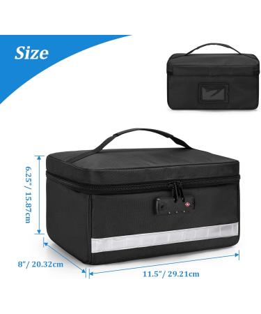 Damero Locking Pill Bottle Organizer - Secure Medicine Storage & Organizer Bag with Inner Dividers for Vitamins & Medical Supplies - Black - Buy Online on GoSupps.com