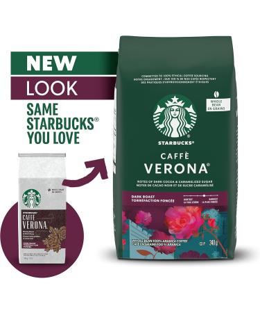 Starbucks Caff Verona Dark Roast Whole Bean Coffee 340g Bag (Pack of 6) Verona 340 g (Pack of 6) - Buy Online on GoSupps.com