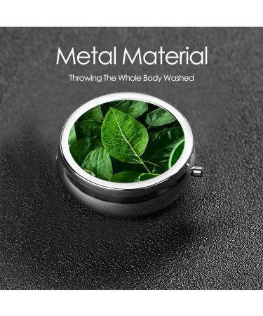 Green Leaf Nature Round Pill Box | 3 Compartment Portable Travel Organizer | Ideal for Traveling - Buy Online on GoSupps.com