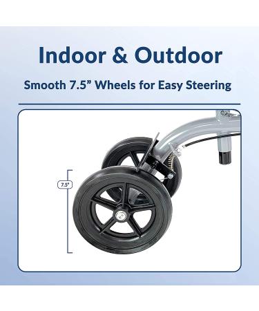 KneeRover Ultra Knee Walker - Lightweight Steerable Knee Scooter with Basket | Platinum Gray - Buy Online on GoSupps.com