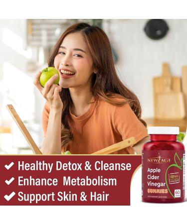 NEW AGE Apple Cider Vinegar Gummies 2-Pack - 120 Count | Immunity & Detox Supplement with The Mother, Vitamin B9, B12 | Gluten-Free Vegan | Pomegranate Beetroot | 60 Count x 2 - Buy Online on GoSupps.com