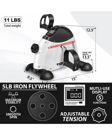 TODO Mini Exercise Bike Pedal Exerciser with Digital Monitor - Portable Foot Peddler for Therapy - Bright White - Buy Online on GoSupps.com