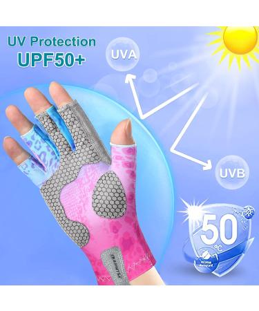 PLUSINNO UPF50+ Sun Gloves for Kayaking, Hiking, Paddling - Pink S/M - Buy Online on GoSupps.com