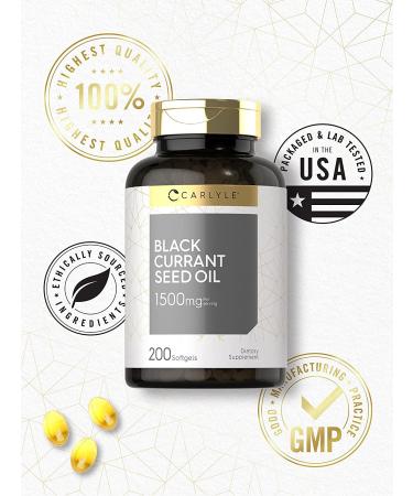 Black Currant Oil Softgels 1500mg 200 Count Non-GMO Gluten Free Formula - Buy Online on GoSupps.com