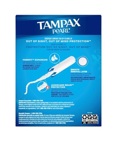 Tampax Pearl Light Absorbency Tampons - 18 Count | Unscented with LeakGuard Braid - Buy Online on GoSupps.com
