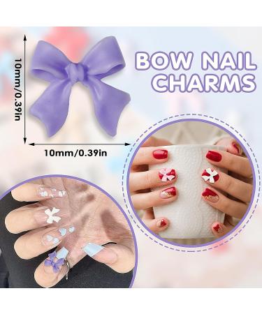 100PCS 3D Bow Nail Charms | Multicolor Acrylic Rhinestones for DIY Nail Art | Cute Decorations for Women & Girls - Buy Online on GoSupps.com
