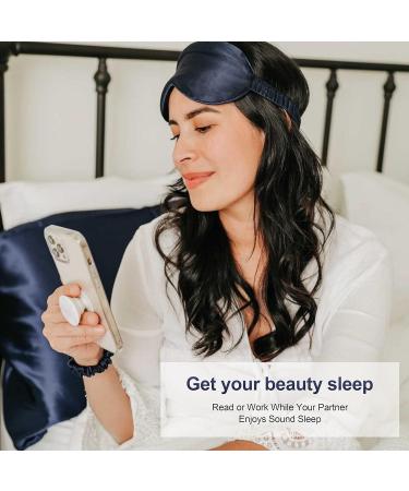 Buy Pure SOL Silk Sleep Mask | 100% Mulberry Silk Eye Mask for Travel & Sleep | Navy Color - Buy Online on GoSupps.com