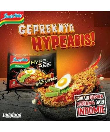 Indomie Mi Goreng Noodles - 85 g 40 Pack Hype Abis Instant Noodles Ayam Geprek Spicy Crushed Crispy Fried Chicken Noodles Hot and Spicy Noodles - Product of Indonesia Delicious Noodles - Buy Online on GoSupps.com