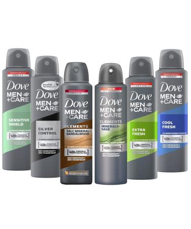 Dove Men+ Care Dry Spray Antiperspirant Deodorant 150 ML Pack of 6 Mixed Scents - Buy Online on GoSupps.com