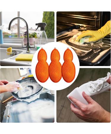 Bottle Cleaning Sponge Beans-Shaped Bottle Cleaning Sponge 3 Bottle Reusable Sponge Kids Bottle Cleaning Set Bottle Scrubber Cleaner Kids Bottle Cleaning Beans with 2 Aluminum Ceramic Balls Orange - Buy Online on GoSupps.com