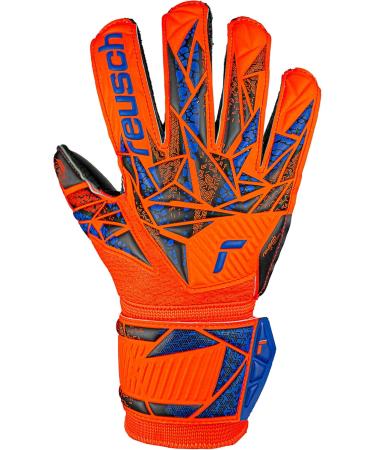 Reusch Unisex Youth Attrakt Silver Junior Goalkeeper Gloves - Size 6 | Orange-Blue-Black - International Shipping Available - Buy Online on GoSupps.com