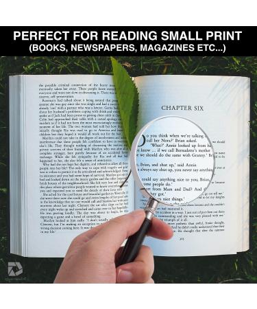 Deluxe Products Classic Handheld Magnifying Glass - Portable Compact Design for Travel  and 3" Glass Lens with 3X Magnification for Reading Small Print  and Hobbyists  Black  (SON-DP-8119) - Buy Online on GoSupps.com