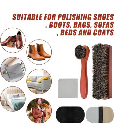 3pc Horsehair Shoe Brush Set + Plush Polishing Glove - For Boots, Shoes, Car Seats & Sofas - Buy Online on GoSupps.com