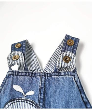 KIDSCOOL SPACE Flower Embroidered Denim Overalls for Baby & Little Girls, Blue (2-3 Years) | Washed Cotton | Style 2182 - Buy Online on GoSupps.com