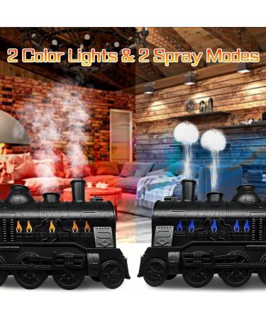 Locomotive Diffuser 300ml with Remote Control | 2 Light & Mist Modes | Auto Shut-Off Cool Air Humidifier for Home Office Bedroom & Hotel - Yellow & White - Buy Online on GoSupps.com