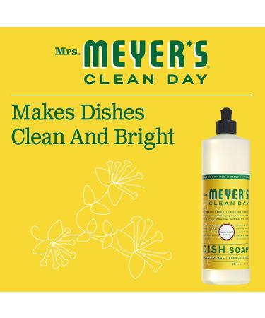 Mrs. Meyer's Clean Day Liquid Dish Soap - Honeysuckle Scent 16 oz | Eco-Friendly & Biodegradable Dishwashing Liquid - Buy Online on GoSupps.com