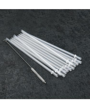 ALINK 12-Pack 10.5 Reusable Clear Plastic Straws with Cleaning Brush - Eco-Friendly Tumbler Straws for Drinks - Pack of 12 - Buy Online on GoSupps.com