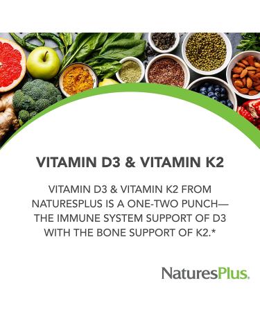 Nature's Plus Vitamin D3 & K2 Supplement - 90 Capsules for Immune Support - Buy Online on GoSupps.com