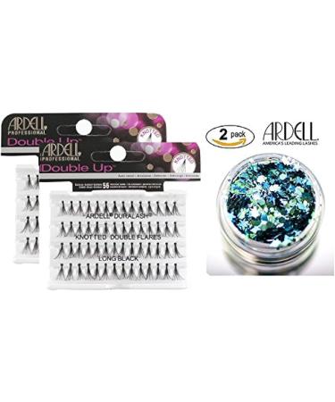 Buy Ardell DOUBLE UP Duralash KNOTTED DOUBLE FLARES - Long Black 2-Pack with Bonus Skin/Hair Glitter | International Shipping - Buy Online on GoSupps.com