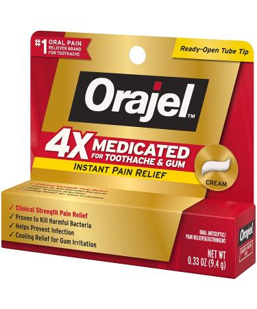Orajel 4X Severe Pain Relief Cream 0.33oz | For Toothache & Gum Pain - Buy Online on GoSupps.com