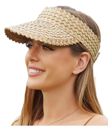 Sun Hats for Women, Visors for Women, Straw Sun Visors for Women, Straw Hats for Women, Hand Woven Beach Hats for Women Smoky